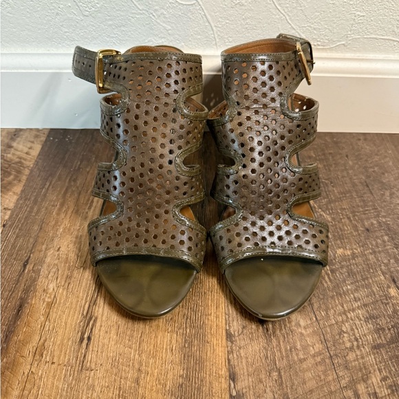 Perforated Brown Sandals - Picture 1 of 7